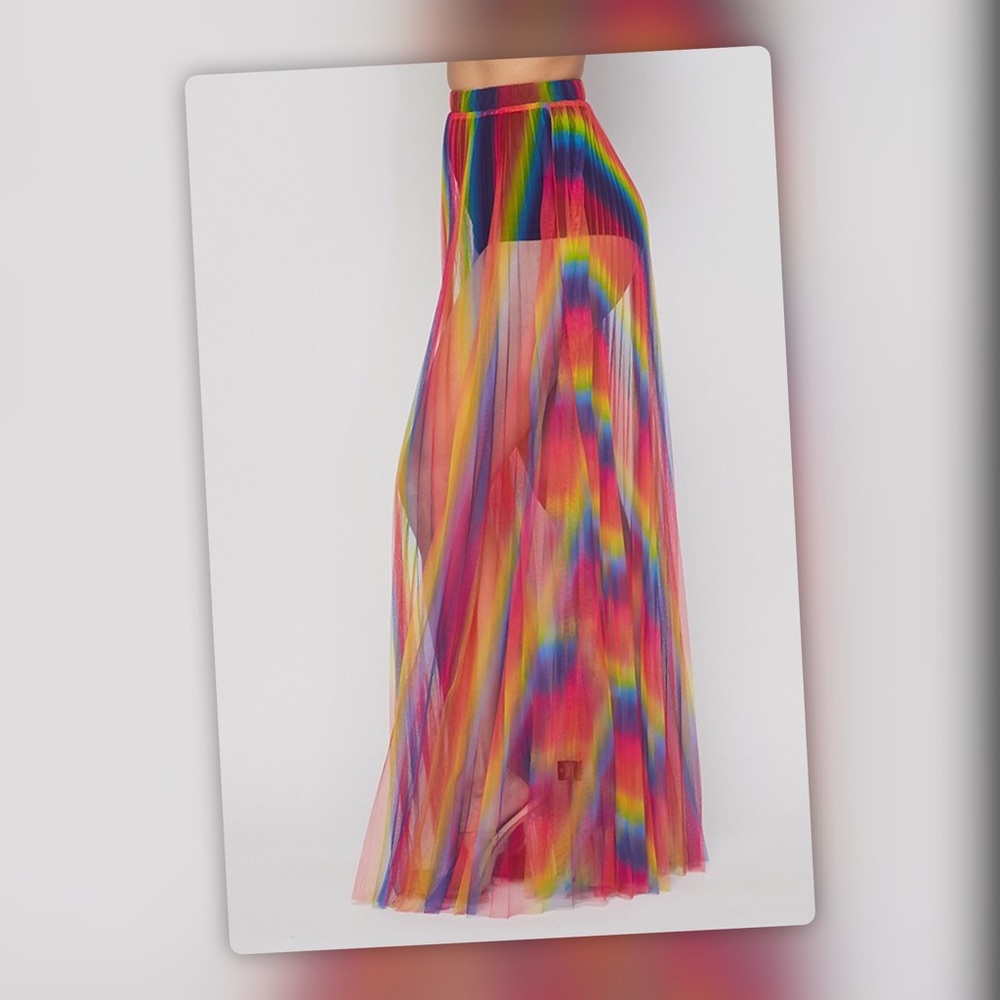 Pride Rainbow Sheer Skirt Cover Up - Picture 7 of 7